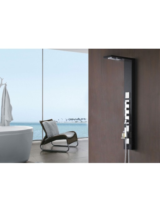 Colonne d'hydromassage noire et inox A111