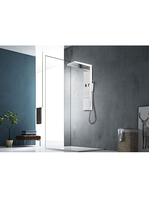 Colonne d'hydromassage blanche et miroir S051W