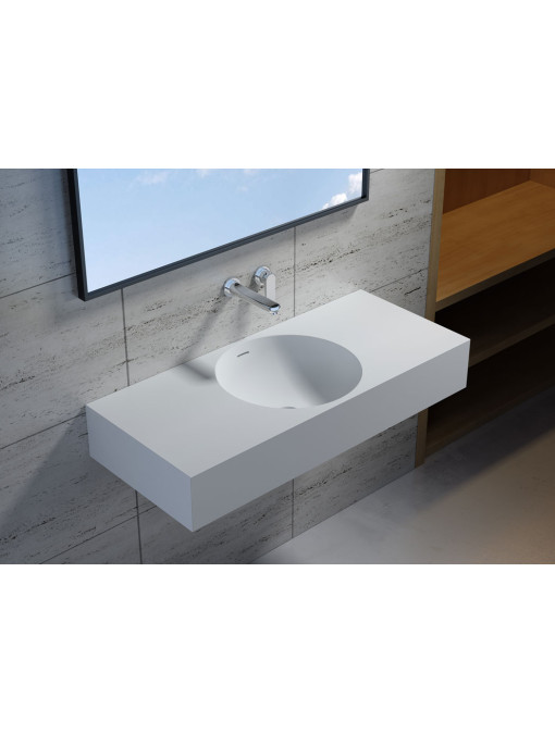 Plan vasque épuré en solid surface SDPW76
