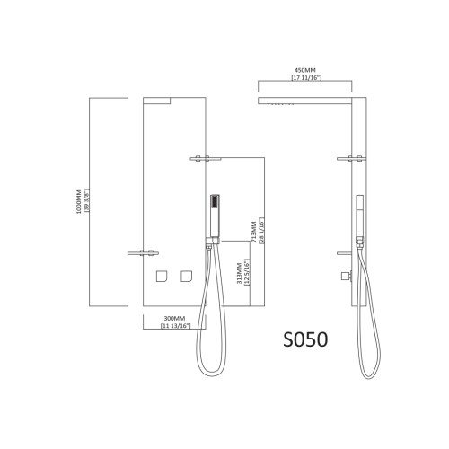 Colonne de douche noire S050B