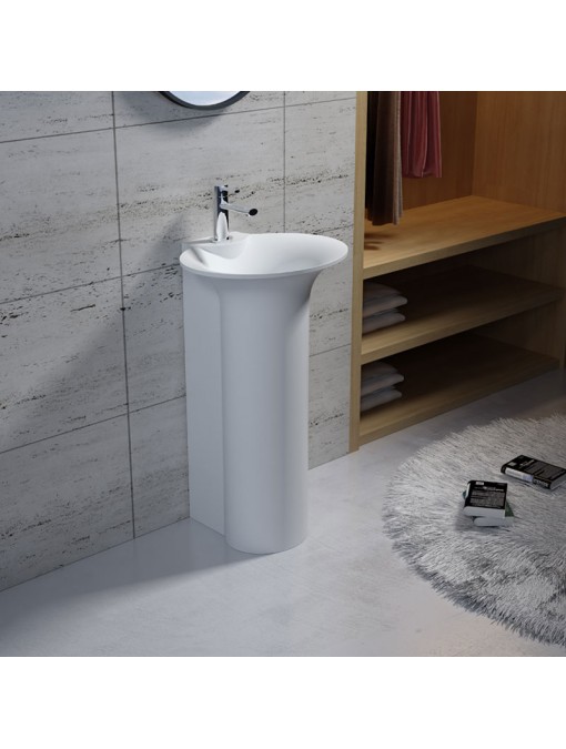 Vasque Totem sur pied en solid surface Réf : SDV29