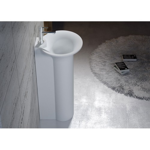 Vasque Totem sur pied en solid surface Réf : SDV29