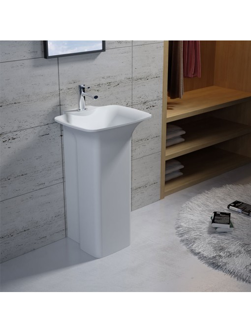 Vasque Totem rectangulaire sur pied en solid surface Réf : SDV30
