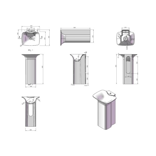 Vasque Totem rectangulaire sur pied en solid surface Réf : SDV30