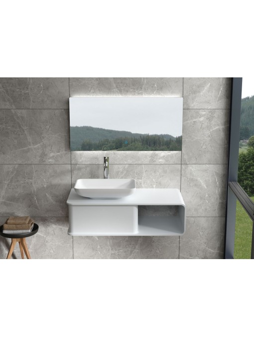Ensemble plan de toilette et vasque rectangulaire SDVP6L+SDVP4