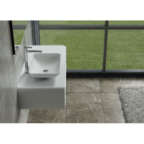 plan de toilette suspendu SDVP6L et vasque rectangulaire SDVP4