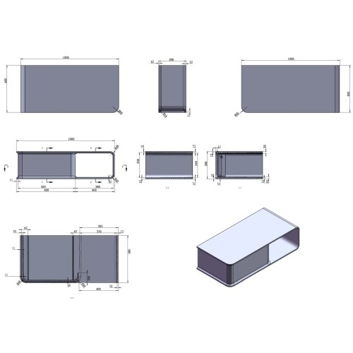 plan de toilette suspendu SDVP6L et vasque rectangulaire SDVP4