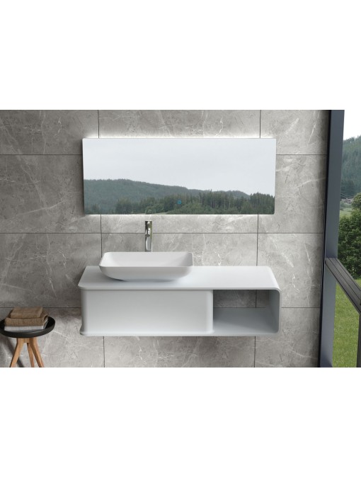 Plan de toilette SDVP7L et vasque rectangulaire SDVP5