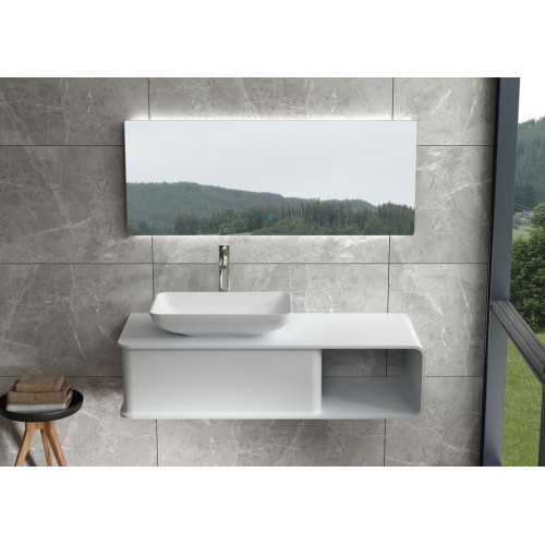 Ensemble plan de toilette et vasque rectangulaire SDVP7L+SDVP5