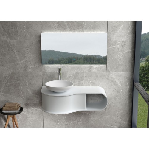 Plan de toilette SDVP8L + vasque ronde SDVP2
