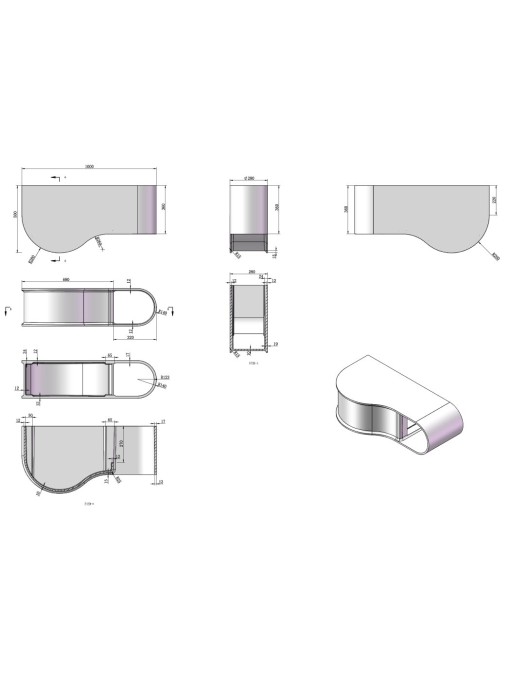 Plan et dimensions du plan de toilette SDVP8L