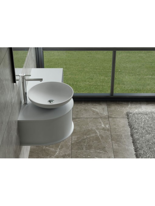 Plan de toilette suspendu avec vasque ronde SDVP9L+SDVP3