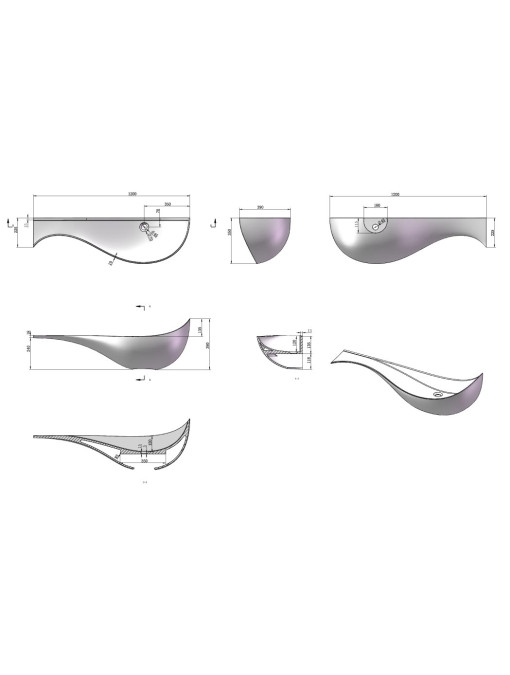 Plan et dimensions vasque SDVP10