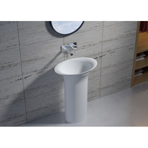 Vasque Totem sur pied en solid surface Réf : SDV21