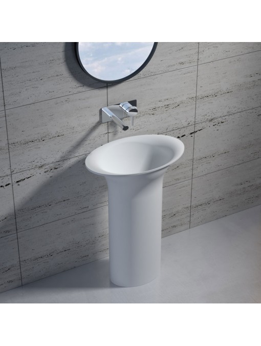 Vasque Totem sur pied en solid surface Réf : SDV21