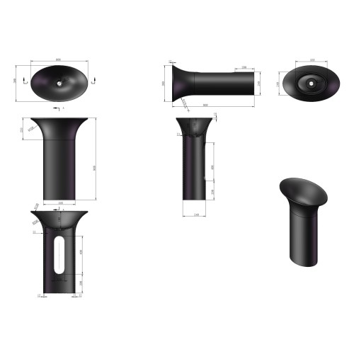 Vasque Totem sur pied en solid surface Réf : SDV21