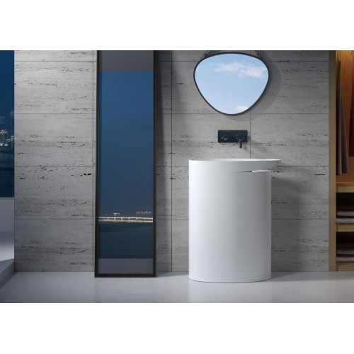 Vasque Totem sur pied en solid surface Réf : SDV25