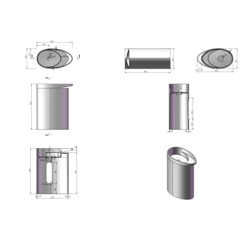 Vasque Totem sur pied en solid surface Réf : SDV25