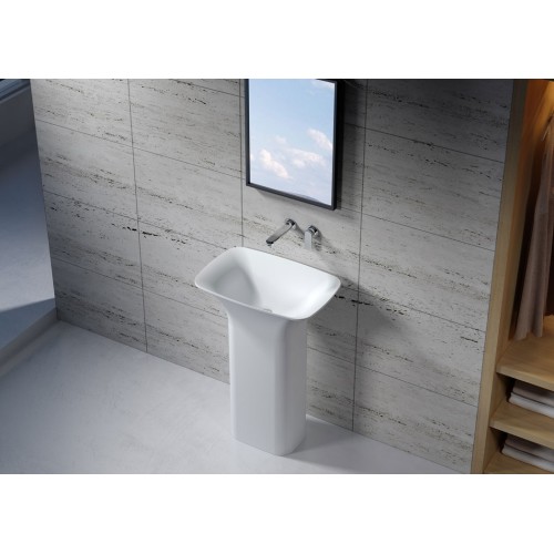 Lavabo colonne rectangulaire en solid surface SDV26