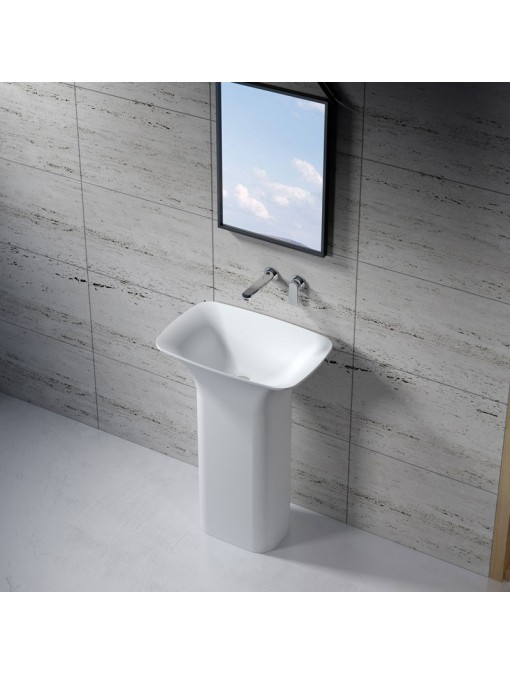 Lavabo colonne rectangulaire en solid surface SDV26