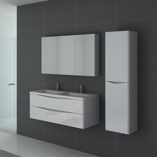 Meuble de salle de bain double vasque TREVISE Blanc