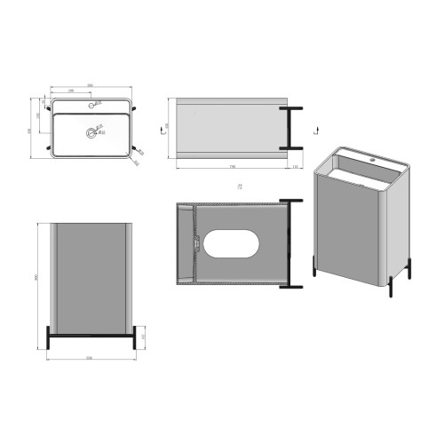 Vasque Totem rectangulaire en solid surface Réf : SDV84