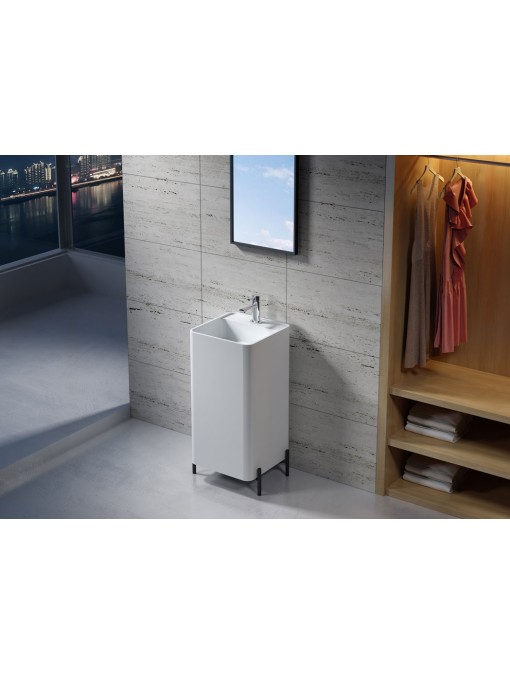 Vasque carrée sur pieds en solid surface SDV87