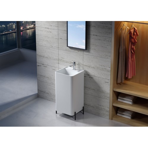 Vasque Totem carrée sur pieds en solid surface Réf : SDV87