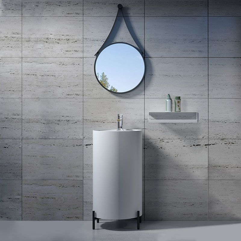 Lavabo Rond Sur Pied En Solid Surface Totem De Salle De Bain Lavabo Rond Sur Pied Sdv88