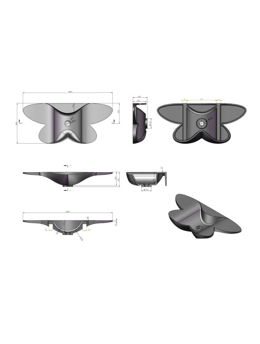 Schéma technique vasque fleur SDK35