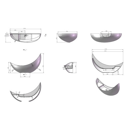 Vasque croissant de lune SDV35 en solid surface