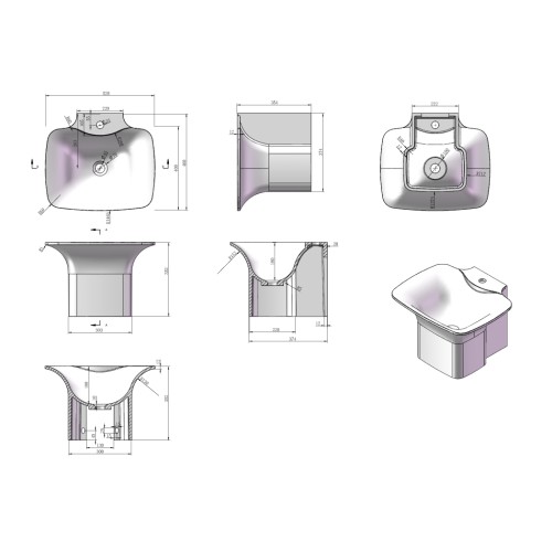 Vasque suspendue en solid surface SDN2