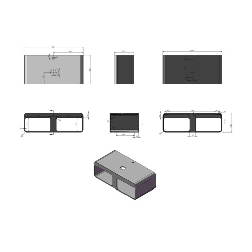 Ensemble plan de toilette et vasque à poser SDK52 + SDV45-N
