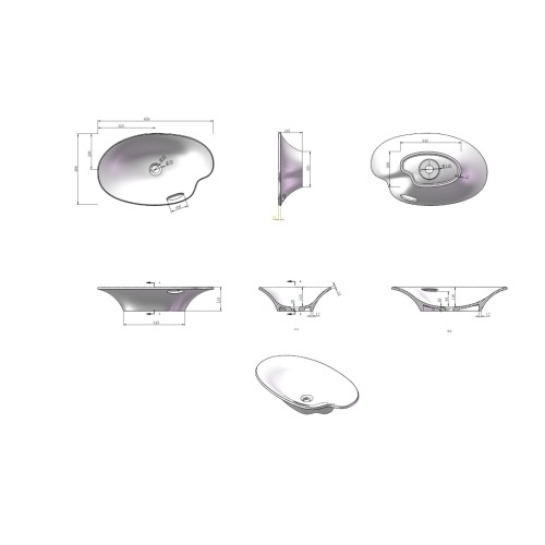 Ensemble plan de toilette et vasque à poser SDK52 + SDV45-N