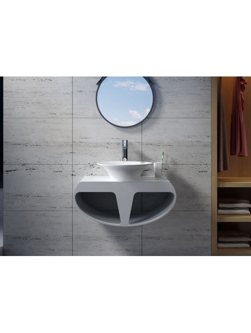Plan de toilette suspendu et vasque bol SDK55 + SDV32