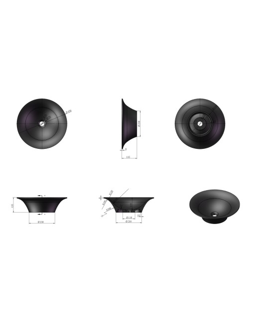 Dimensions de la vasque à poser SDV32