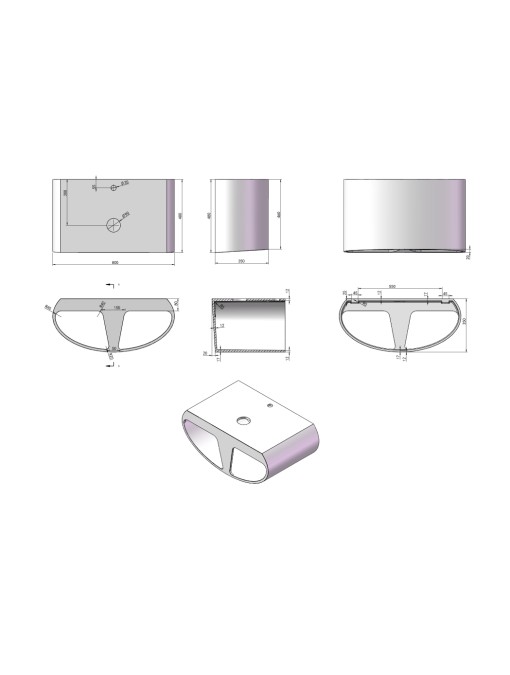 Dimensions du plan de toilette SDK55