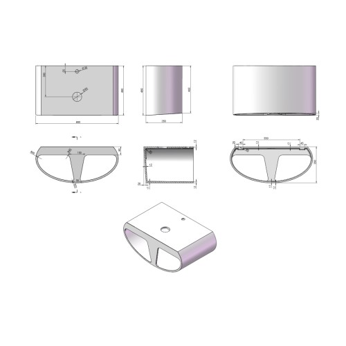 Ensemble plan de toilette et vasque à poser SDK55 + SDV32