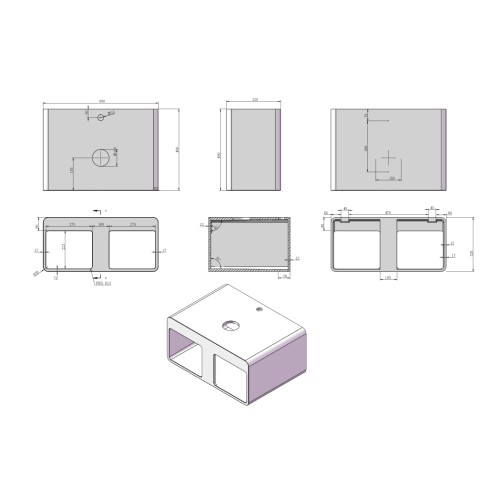 Ensemble plan de toilette et vasque à poser SDK54 + SDV33
