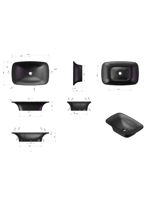 Dimensions du plan de toilette SDK52