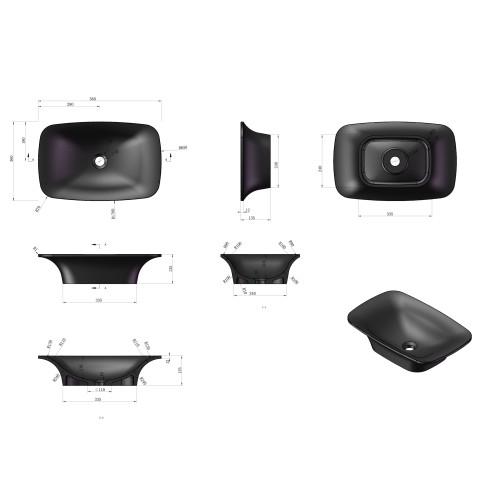 Ensemble plan de toilette et vasque à poser SDK52 + SDV36