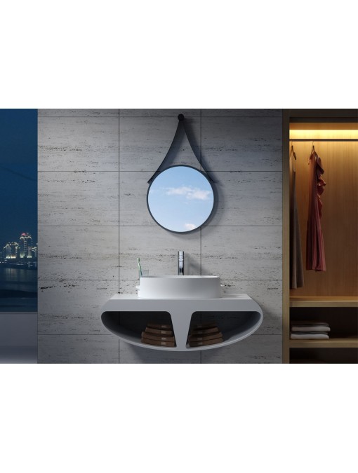 Plan de toilette SDK51 et vasque ovale en solid surface SDV70