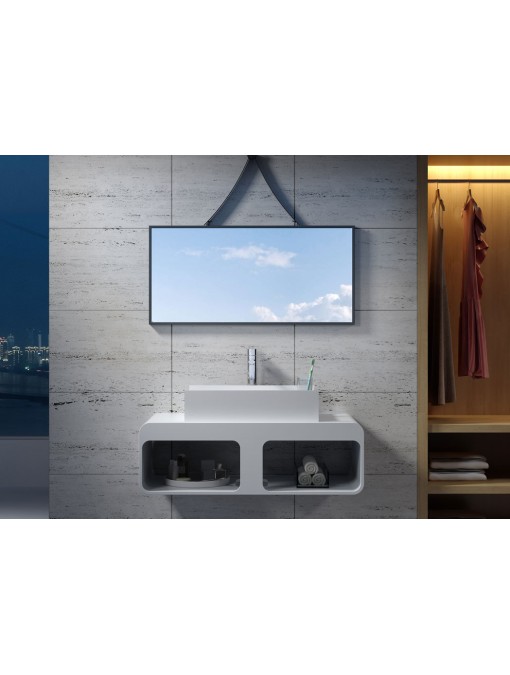 Ensemble plan de toilette SDK52 + vasque à poser SDV71 en solid surface