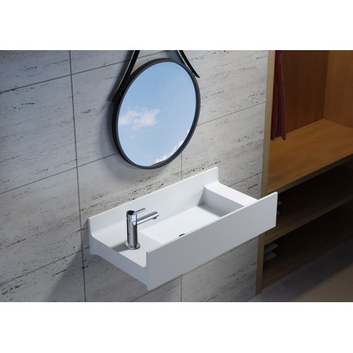 Vasque murale en solid surface SDV67L version gauche