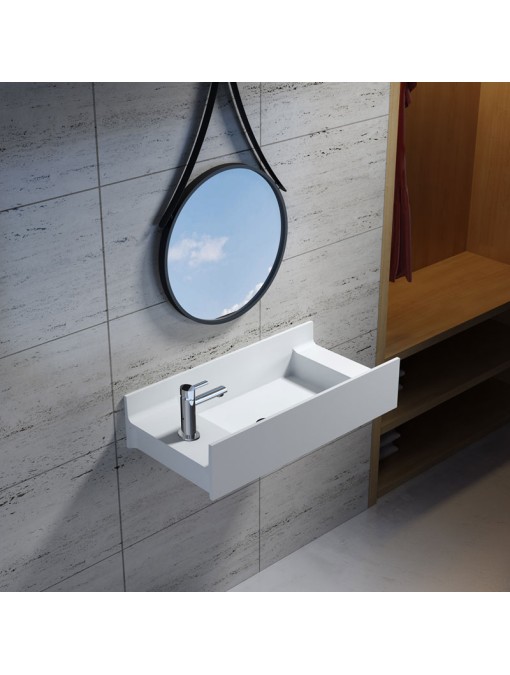 Vasque murale en solid surface SDV67L version gauche