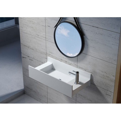 Vasque murale en solid surface SDV67R version droite