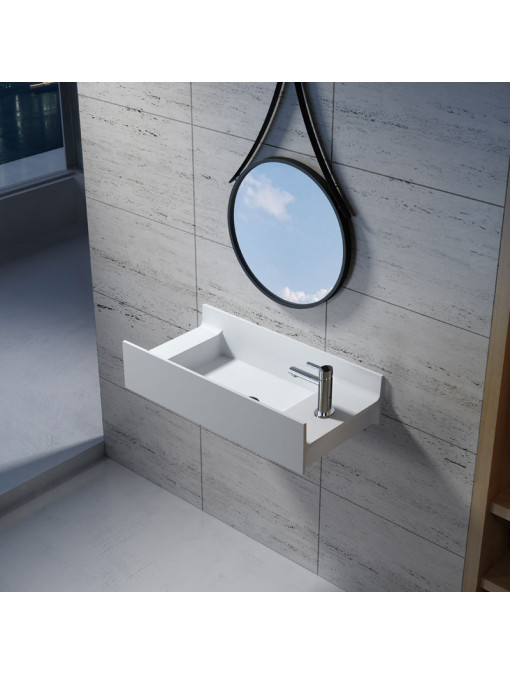 Vasque murale en solid surface SDV67R version droite