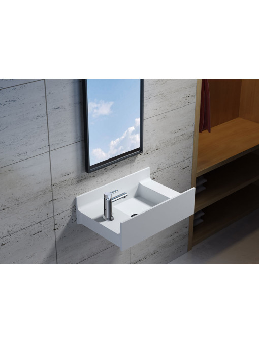 Petit plan vasque suspendu version gauche SDV68L