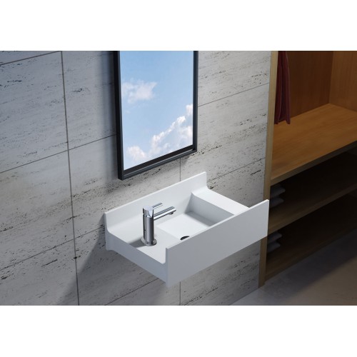 Petite vasque murale en solid surface SDV68L version gauche