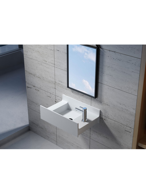 Petite vasque murale en solid surface SDV68R version droite